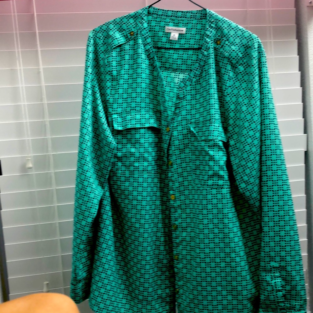 Blouse teal and blue XL